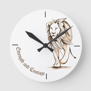 Strength and Courage Round Clock