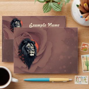 Strength and delicacy united, a black lion envelope