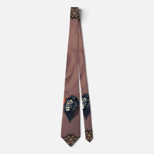 Strength and delicacy united, a black lion tie