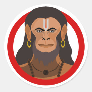Strength and Devotion: Hanuman's Blessing Classic Round Sticker