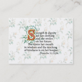 Strength and Dignity and Courage Business Card