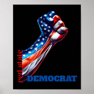 Strength And Unity Red State Democrat Anti-trump  Poster