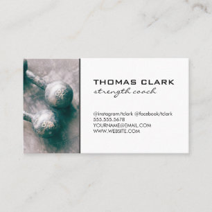 Strength Coach Arm Flexing Weights Business Card