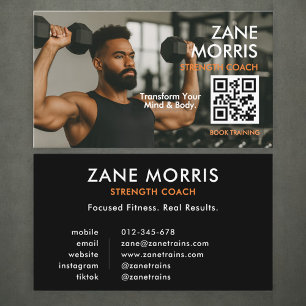 Strength Coach Photo QR Code Business Card