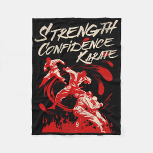 Strength Confidence Karate Fighting Spirit Martial Fleece Blanket