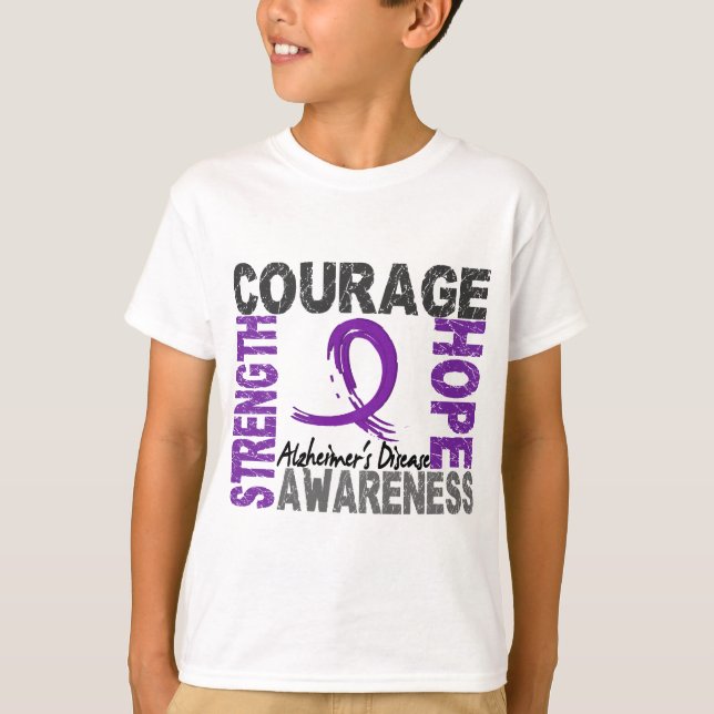 Strength Courage Hope Alzheimer's Disease T-Shirt (Front)