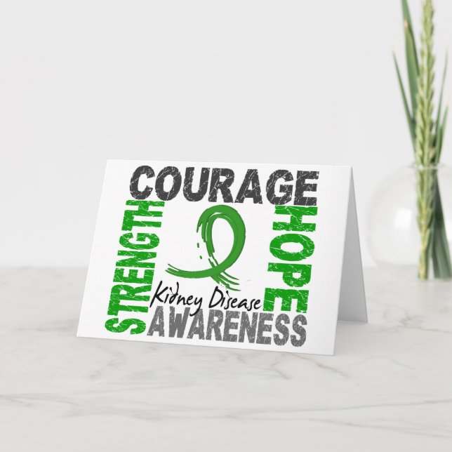 Strength Courage Hope Kidney Disease Card (Front)