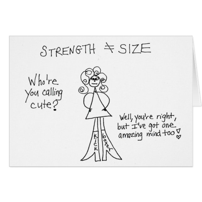 Strength Crazyhair Card - Colour it Yourself (Front Horizontal)