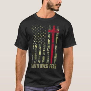 Strength Faith Christian Cross American Usa Flag T-Shirt