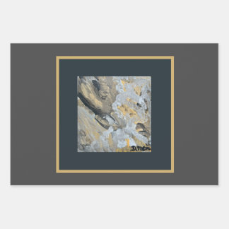 Strength Flat Wrapping Papers in Greys and Gold Paper Sheet