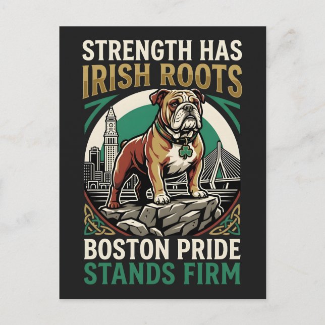 Strength Has Irish Roots Bulldog  Postcard (Front)