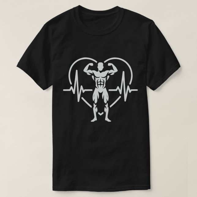 Strength Heartbeat Gym Motivation T-Shirt (Design Front)