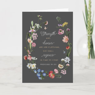 Strength & Honour Proverbs 31 Wildflowers Encourag Card