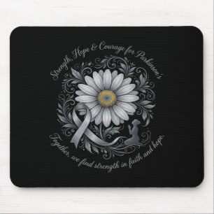 Strength hope courage parkinson's awareness daisy mouse pad