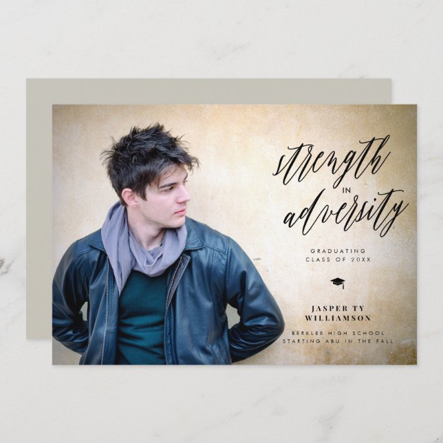 Strength in Adversity Graduation Invitation (Front/Back)