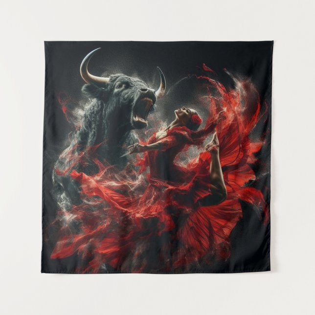 Strength in Scarlett Tapestry (Front)