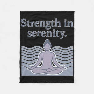 Strength In Serenity Yoga Poise Meditation Design Fleece Blanket