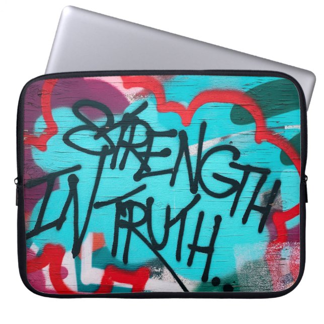 Strength In Truth graffiti Laptop Sleeve (Front)