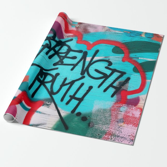 Strength In Truth graffiti Wrapping Paper (Unrolled)