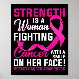Strength Is A Woman Fighting Cancer Breast Cancer Poster