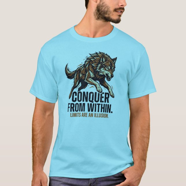 Strength Is Endurance Wolf T-Shirt – Conquer From  (Front)