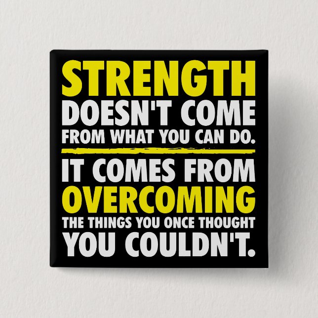 Strength - Motivational 15 Cm Square Badge (Front)