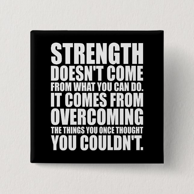 Strength - Motivational Words 15 Cm Square Badge (Front)