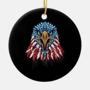 Strength Of America July 4th Ceramic Tree Decoration