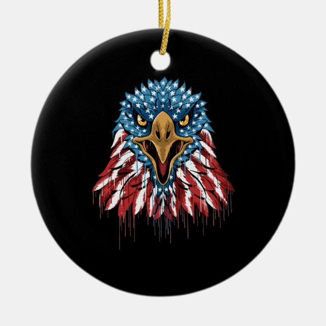 Strength Of America July 4th Ceramic Tree Decoration (Front)