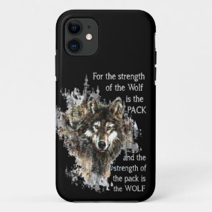 Strength of Wolf is Pack Family Quote  Customize Case-Mate iPhone Case