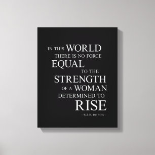 Strength Of Woman Inspiring Quote Art Canvas Black Print