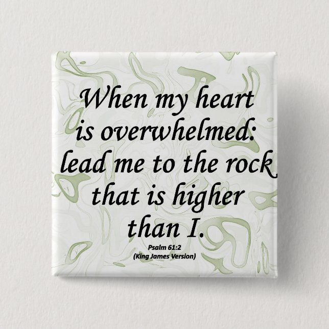 Strength Psalm 61-2 15 Cm Square Badge (Front)