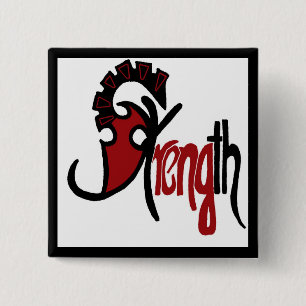Strength saying 15 cm square badge