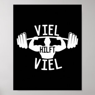 Strength Sports viel Hilft Viel' Saying Workout Fi Poster