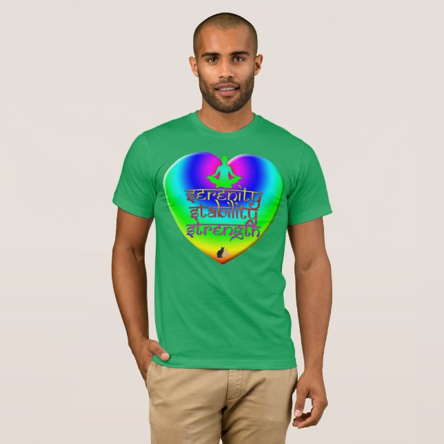 Strength Stability Serenity Rainbow Heart T-Shirt (Front Full)