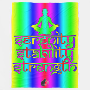 Strength Stability Serenity Rainbow Intentions Fleece Blanket
