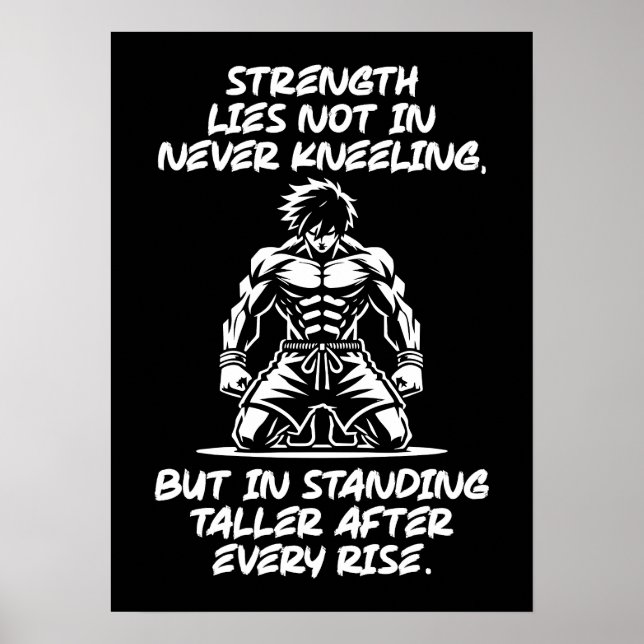 Strength, Stand Tall - Gym, Hustle, Success Poster (Front)