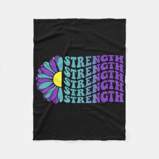 Strength, Suicide Awareness Sunflower Fleece Blanket