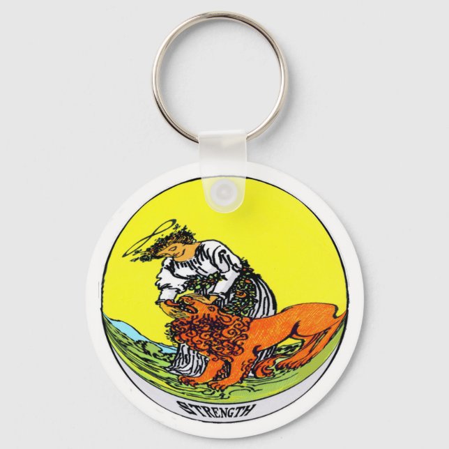 Strength Tarot Card Key Ring (Front)