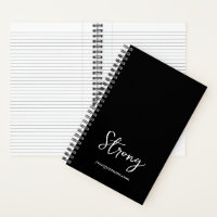 Strength Training Journal Strong Script Black