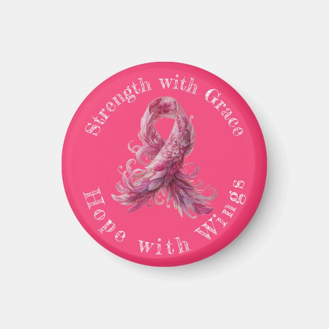 Strength with Grace – Breast Cancer Awareness  Magnet (Front)