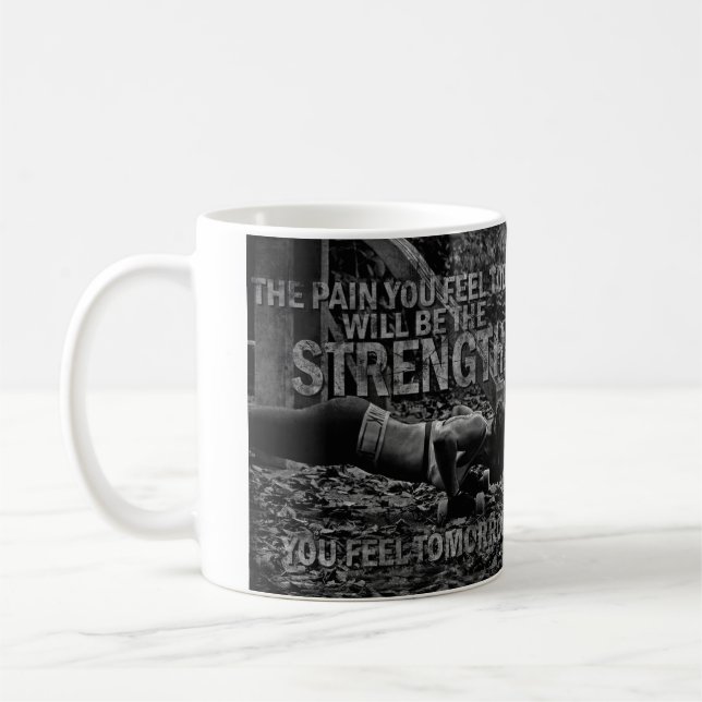 STRENGTH - Women's Workout Motivational Coffee Mug (Left)