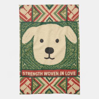 Strength Woven in Love – Meaningful Typography Tea Towel