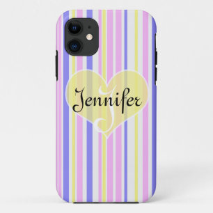 Strepen patroon (paars, geel ,wit en roze) Case-Mate iPhone case