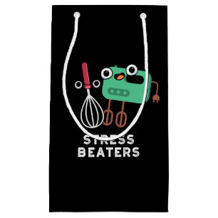 Stress Beaters Funny Baking Whisk Pun Dark BG Small Gift Bag