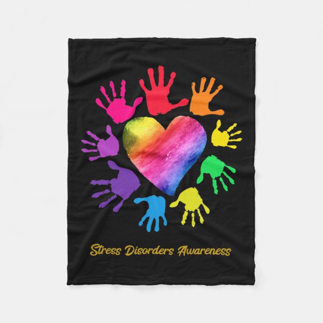 Stress Disorders Awareness Hands Stress Disorders  Fleece Blanket (Front)