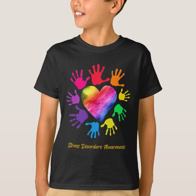 Stress Disorders Awareness Hands Stress Disorders  T-Shirt (Front)