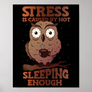 Stress Is Caused By Not Sleeping Stress Awareness Poster