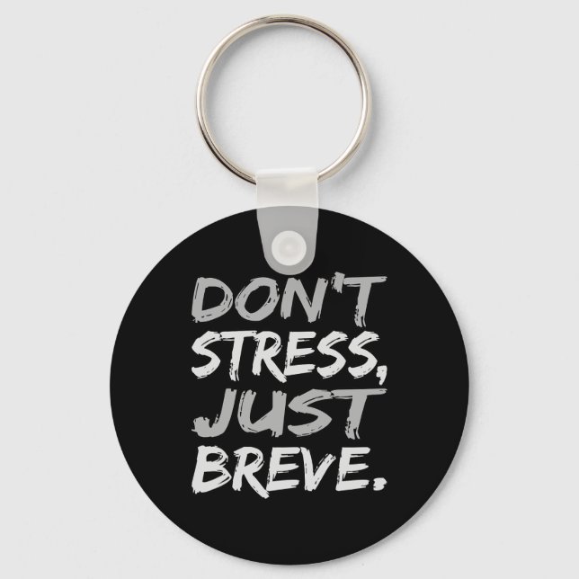 Stress Just Breve Dyslexia Awareness Silver Graphi Key Ring (Front)