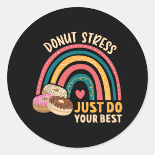 Stress Just Do Your Best Rock The Test Day Teacher Classic Round Sticker